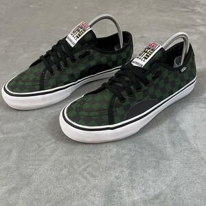 Vans Van Engelen Pro Shoes Mens Green Black Checkerboard Skate Sneakers